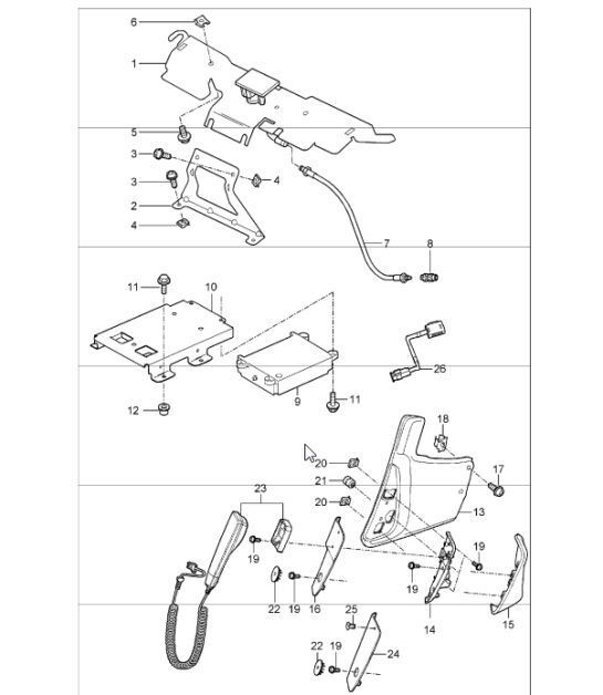 Diagram 911-10 Porsche 970.1 Panamera Turbo S V8 4.8L 2009-13 Electrical equipment