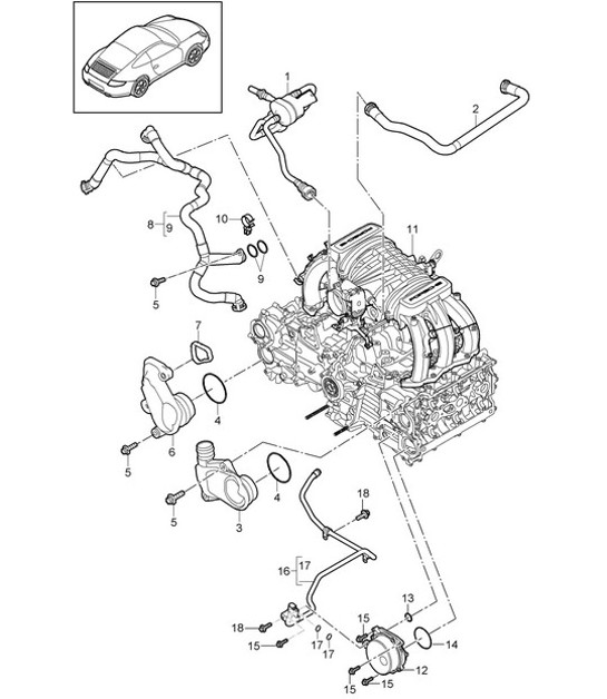 Crankcase housing / Bleeding / Tank ventilation / Vacuum pump 997.2