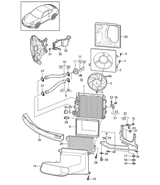 Diagram 105-015 Porsche Cayman 987C / 981C (2005-2016) Engine