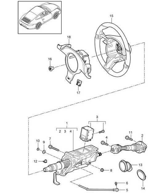 Diagram 403-004 Porsche Macan (95B) MK1 (2014-2018) Front Axle, Steering 