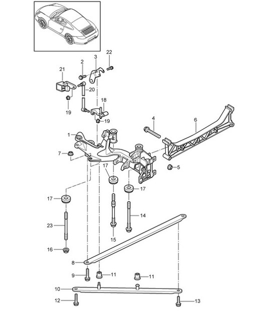 Diagram 501-001 Porsche Boxster 718 (982) 2017>> Rear Axle