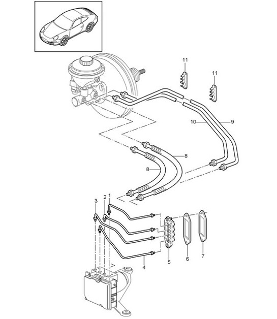 Diagram 604-005 Porsche 991 (911) MK2 2016-2019 Wheels, Brakes