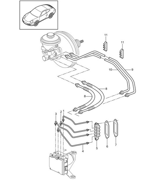 Diagram 604-006 Porsche 991 (911) MK1 2012-2016 Ruedas, Frenos