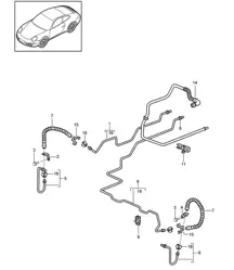 Brake line / Underbody / Rear axle / Vacuum line 997.2 Carrera 2009-12