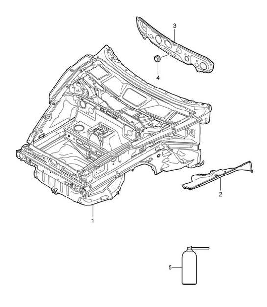 Diagram 801-005 Porsche Cayman GTS 718 2.5L PDK (365 Bhp) Body