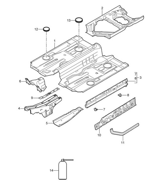 Diagram 801-020 Porsche Macan (95B) MK1 (2014-2018) Body