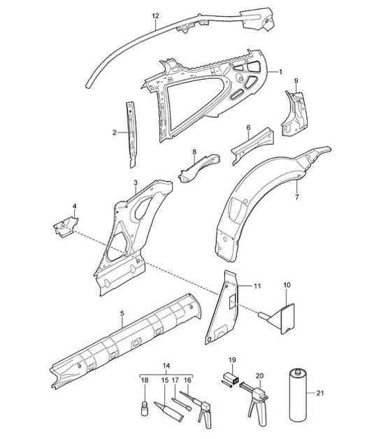 Diagram 801-050 Porsche Boxster 718 (982) 2017>> Body