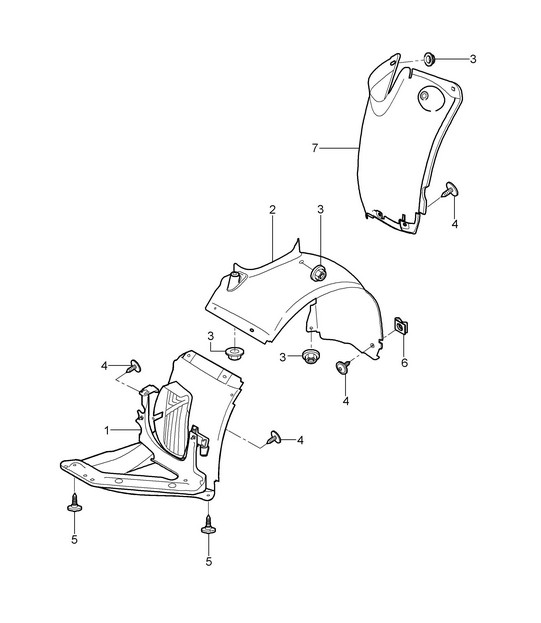 Linings / Wheel housing 997.2 Carrera 2009-12