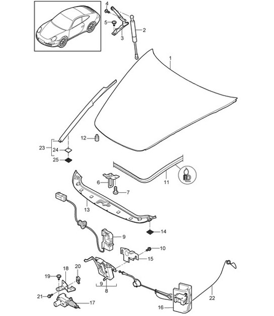 Diagram 803-000 Porsche 997 (911) MK2 2009-2012 Body