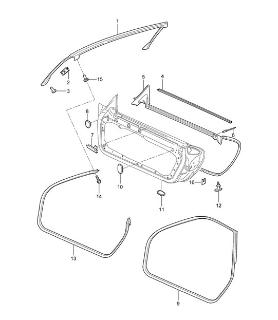 Door seal / Seal / Windscreen 997.2 Carrera 2009-12