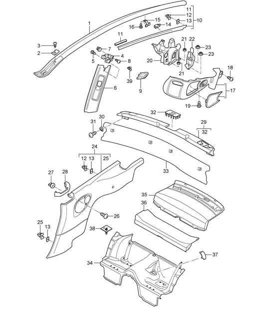 Linings, Rear - TARGA - 997.2  2009-12