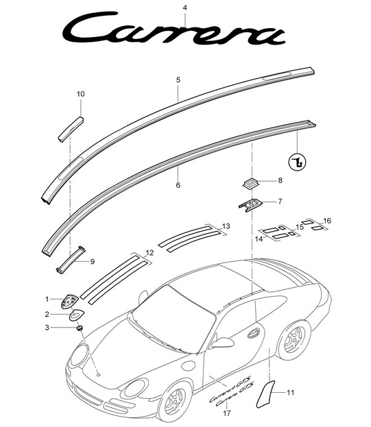 Inscriptions/Lettering / Decorative fittings / Stone guard film 997.2 Carrera 2009-12