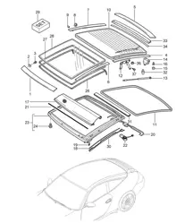 Glass roof / Linings - TARGA - 997.2 2009-12