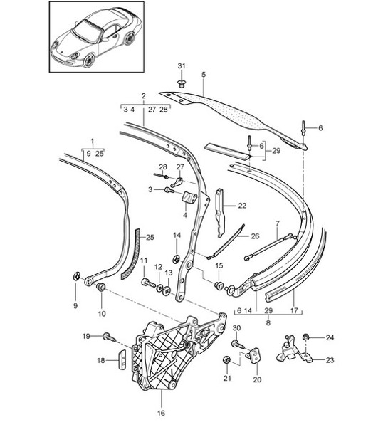 Diagram 811-006 Porsche Cayman 987C / 981C (2005-2016) Body