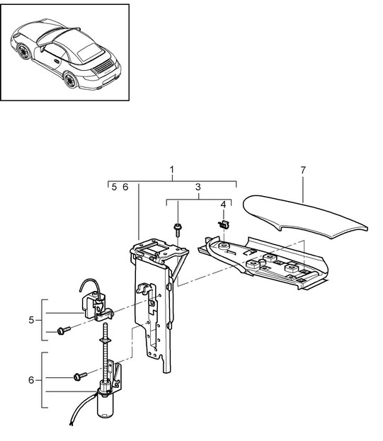 Flap / Folding top - Side - 997.2 Carrera 2009-12