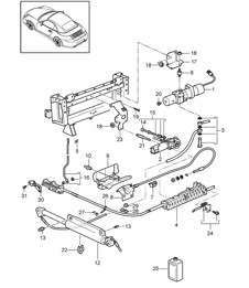 Convertible top / Driving mechanism / Hydraulic 997.2 Carera 2009-12