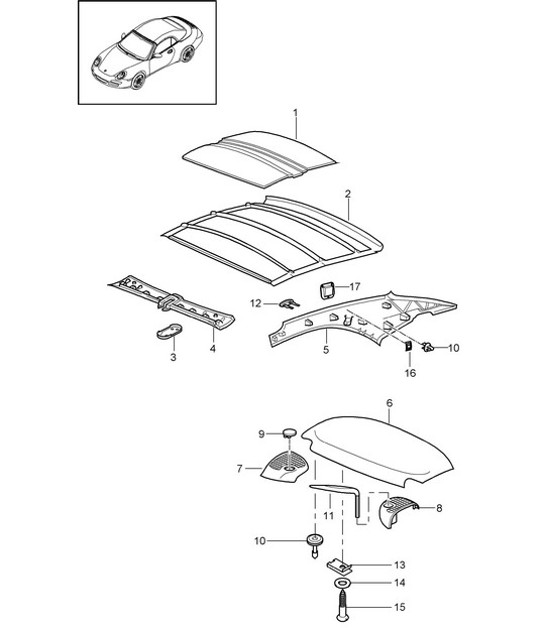 Diagram 811-017 Porsche 991 (911) MK1 2012-2016 Body
