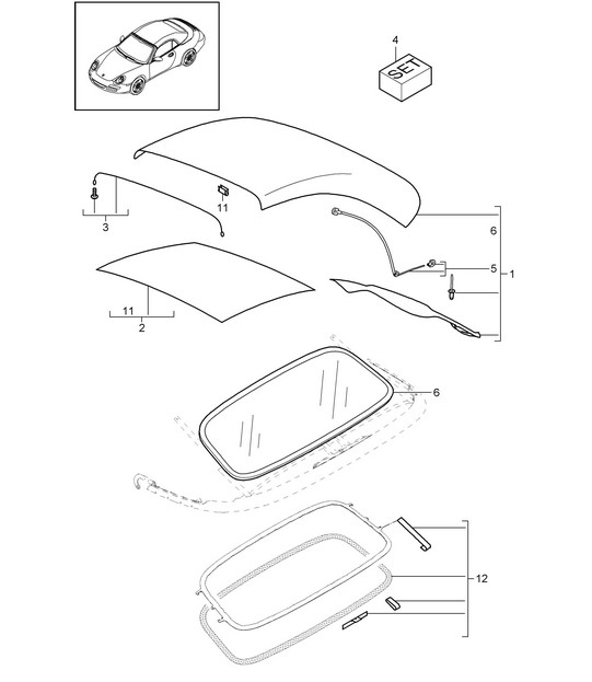 Convertible top covering / Roofliner - Speedster, PR: 503 - 997.2  2011>>