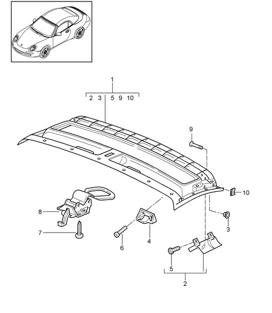 Roof frame catch - SPEEDSTER, PR:503 - 997.2  2011>>