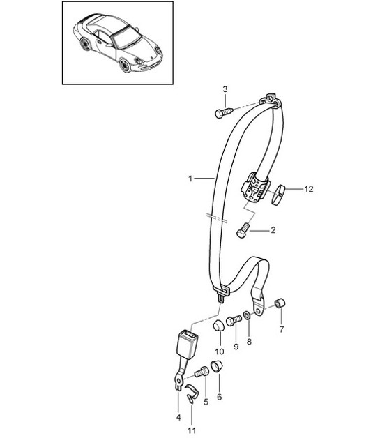 Diagram 812-006 Porsche 997 MKII Carrera C4 3.6L 2009-12 Body