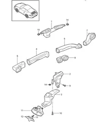 Air distributor / Passenger compartment 997.2 Carrera 2009-12