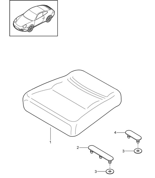 Back seat cushion 997.2 Carrera 2009-12