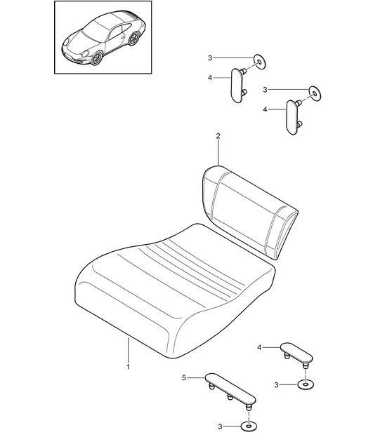Back seat cushion - CABRIO - 997.2 Carrera  2009-12