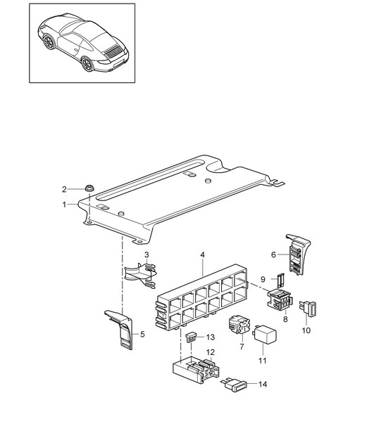 Central electrics / Rear end 997.2 Carrera 2009-12