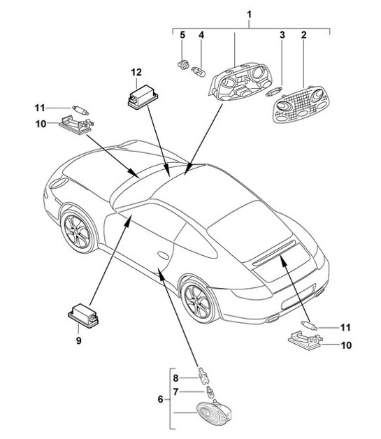 Diagram 903-004 Porsche 996 C4 3.6L 09/01-2005 Electrical equipment