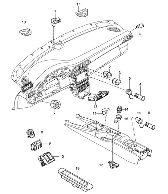 Diagram 903-005 Porsche Cayman 718C (982C) 2017>> Electrical equipment