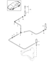 Headlight washer system - PR:288 - 997.2 Carrera 2009-12