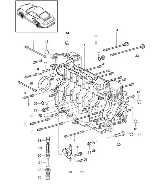 Diagram 101-008 Porsche Cayman 987C / 981C (2005-2016) Engine