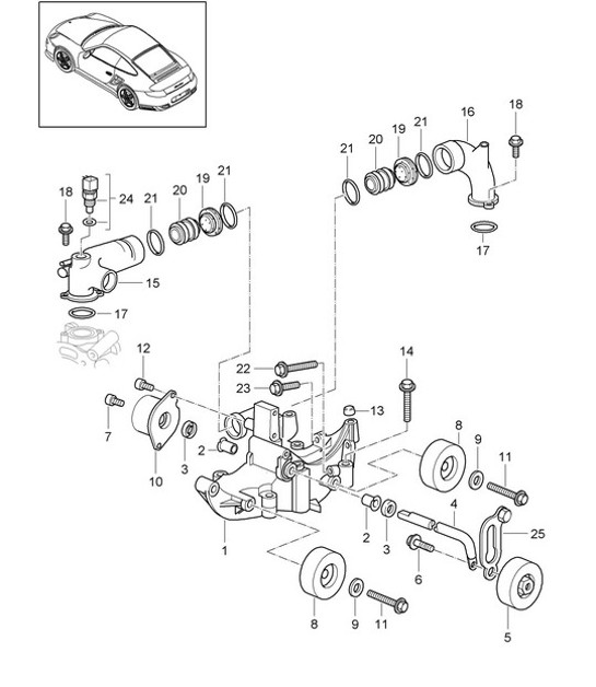 Diagram 101-015 Porsche Boxster 986 2.5L 1997-99 Motor