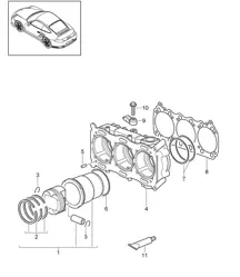 Cylinder with pistons - 9770 - 997.2 GT2 RS 3.6L 2010-11