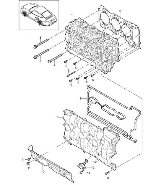 Diagram 103-000 Porsche Macan (95B) MK1 (2014-2018) Engine