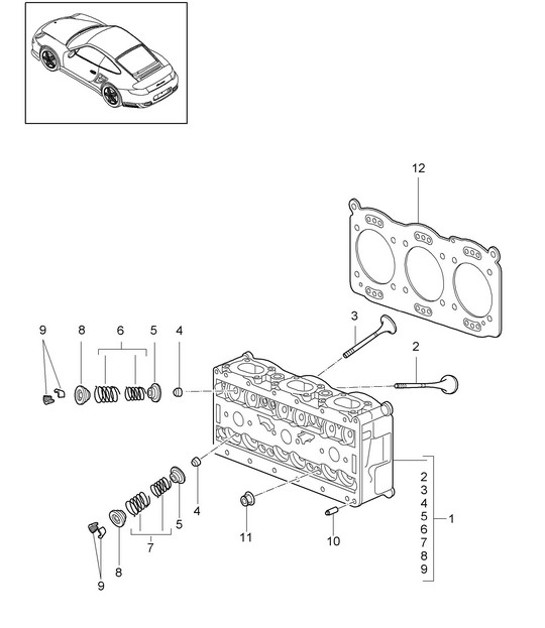 Diagram 103-002 Porsche Cayman 987C / 981C (2005-2016) Engine