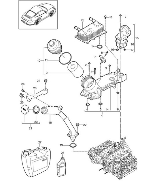 Diagram 104-005 Porsche Cayman 987C / 981C (2005-2016) Engine