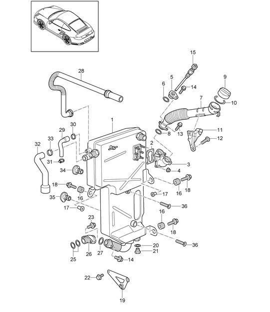 Engine lubrication / Oil tank - 9770 - 997.2 GT2 RS 3.6L 2010-11