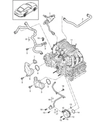 Crankcase housing / Bleeding / Tank ventilation / Vacuum pump - A170 - 997.2 Turbo 3.8L 2010-13