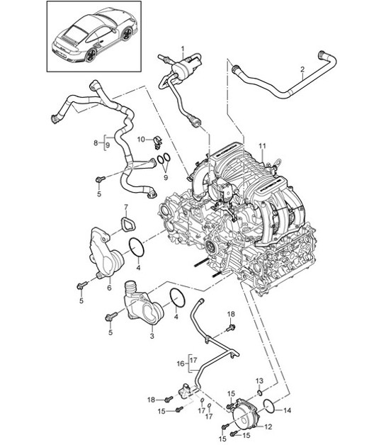 Diagram 104-010 Porsche Macan (95B) MK1 (2014-2018) Engine