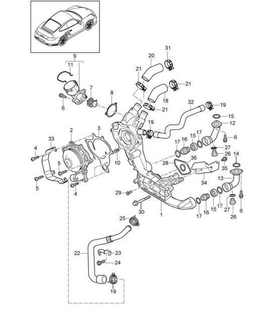 Diagram 105-002 Porsche Macan (95B) MK1 (2014-2018) Engine