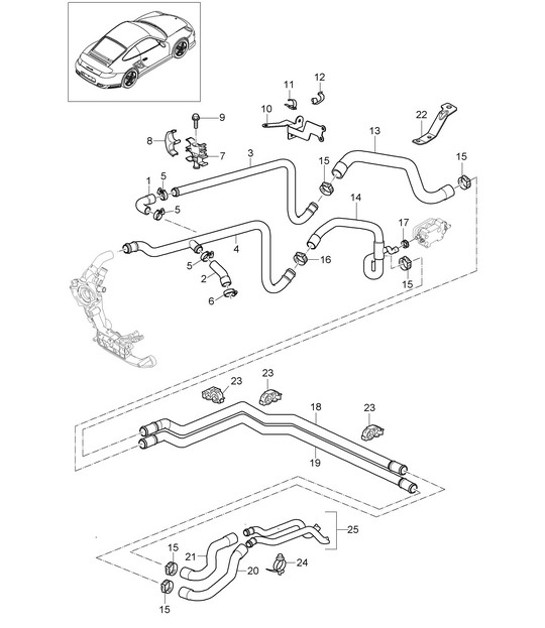 Diagram 105-004 Porsche Macan (95B) MK1 (2014-2018) Engine