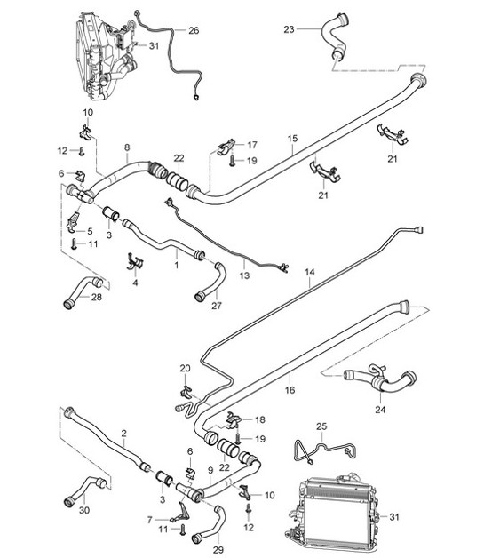 Diagram 105-011 Porsche Cayman GTS 718 2.5L Handgeschakeld (365 pk) Motor