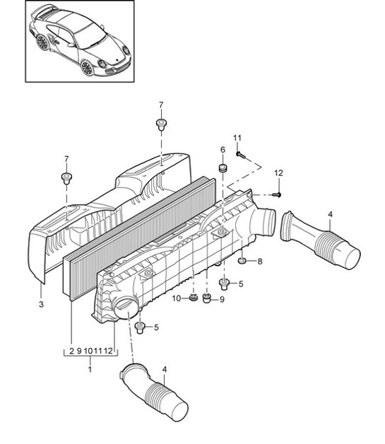 Diagram 106-000 Porsche Cayman 987C / 981C (2005-2016) Engine