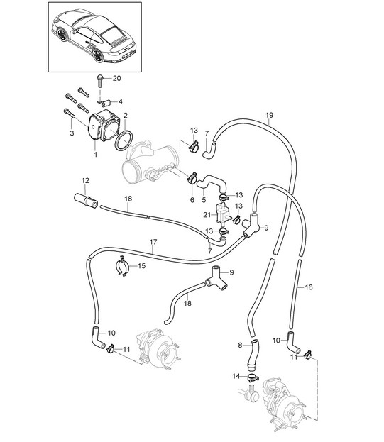 Throttle valve adapter - 9970 - 997.2 GT2 RS 3.6L 2010-11