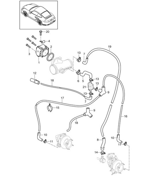 Diagram 107-002 Porsche Boxster 987 MKII 2.9L 2009-2012 Motor