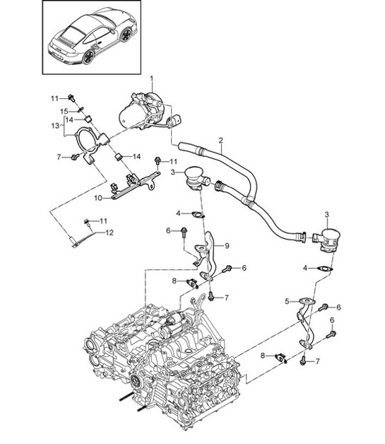 Diagram 108-005 Porsche Macan (95B) MK1 (2014-2018) Engine