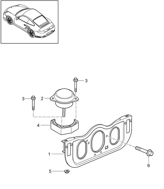 Engine suspension - 9770 - 997.2 GT2 RS 3.6L 2010-11