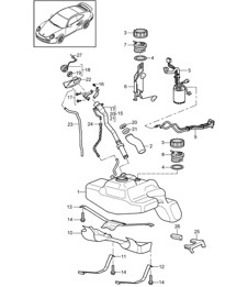 Fuel tank 997.2 Turbo 2010-13