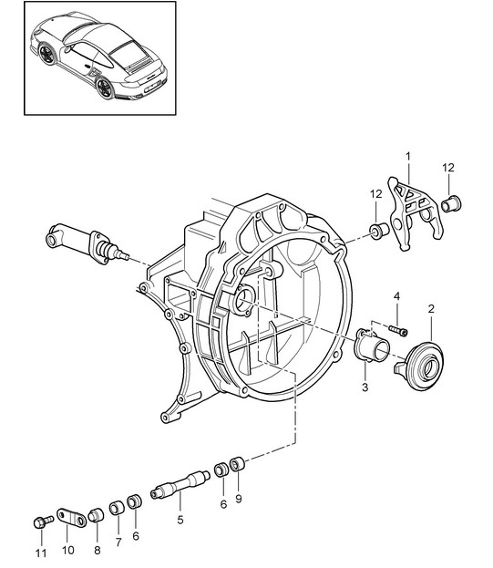 Clutch release / Clutch slave cylinder - G9788 - 997.2 GT2 RS 2011